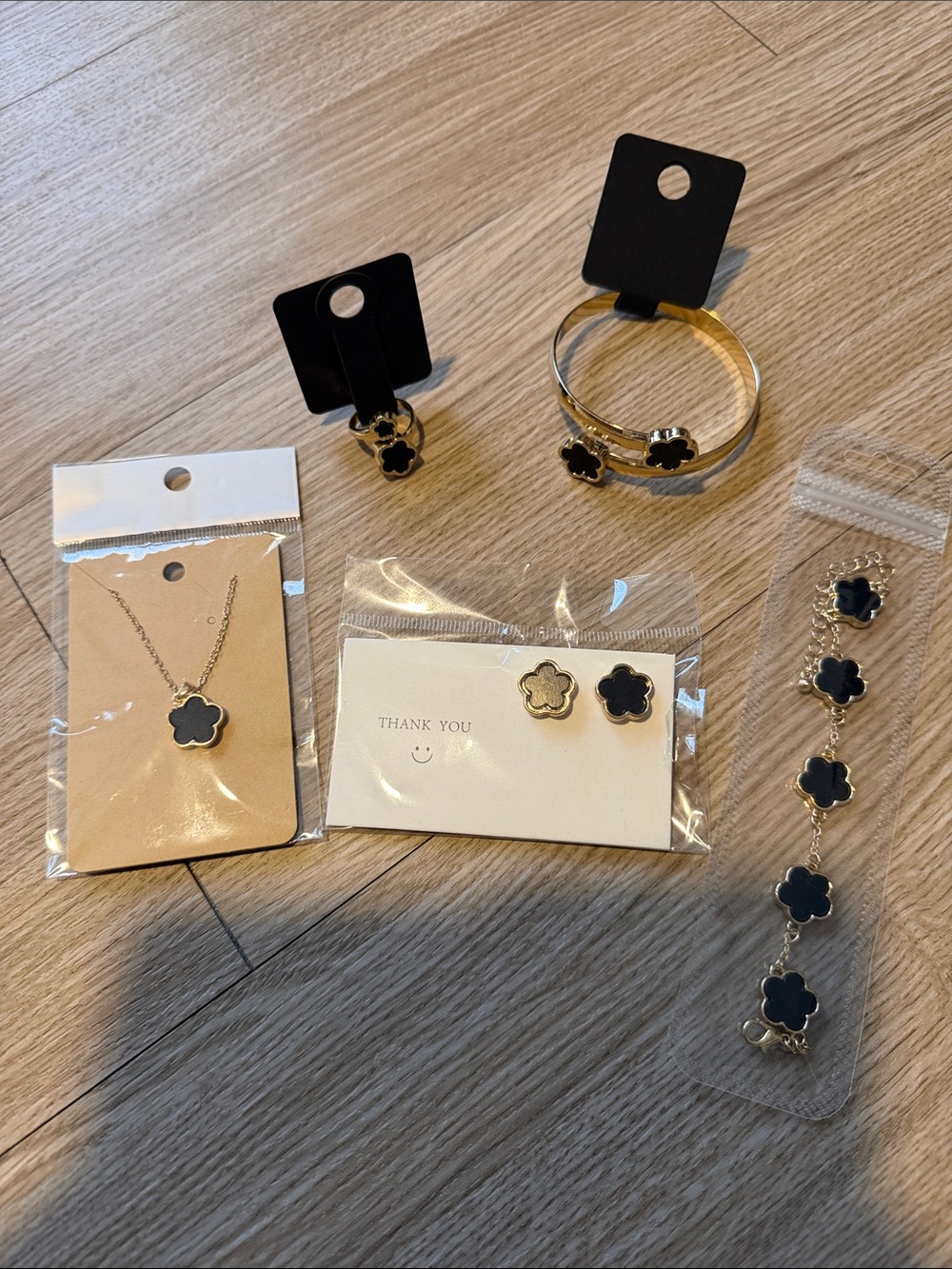 5 Piece Jewelry Bundle: 2 Bracelets, Earrings, Necklace, & Ring NIP